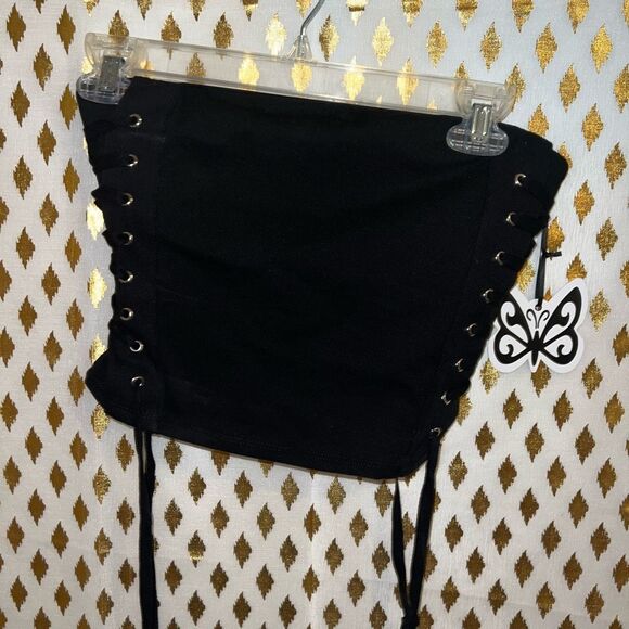 Self esteem tube top black Grommet goth size XS - Picture 1 of 6